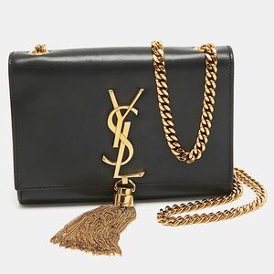 AUTHENTIC SAINT LAURENT KATE LOGO-PLAQUE TASSEL BAG